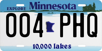 MN license plate 004PHQ
