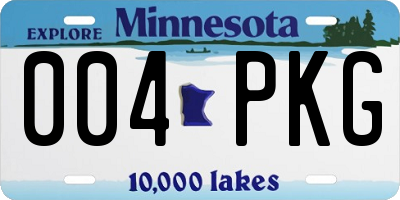 MN license plate 004PKG