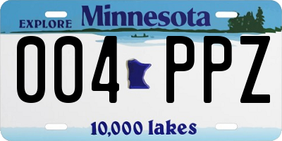 MN license plate 004PPZ