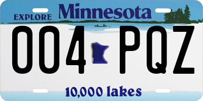 MN license plate 004PQZ
