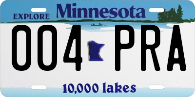 MN license plate 004PRA