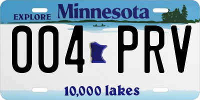 MN license plate 004PRV
