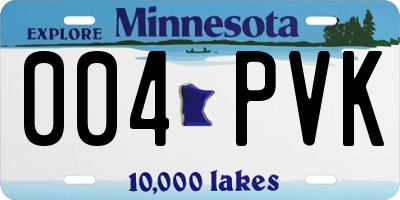 MN license plate 004PVK
