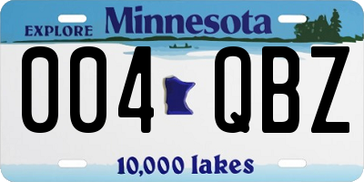 MN license plate 004QBZ