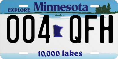 MN license plate 004QFH