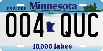 MN license plate 004QUC