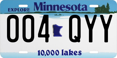 MN license plate 004QYY