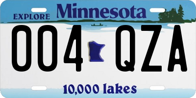 MN license plate 004QZA