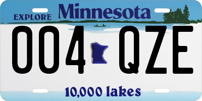 MN license plate 004QZE