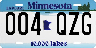 MN license plate 004QZG