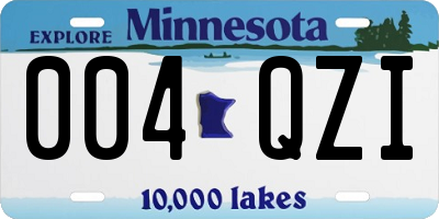 MN license plate 004QZI