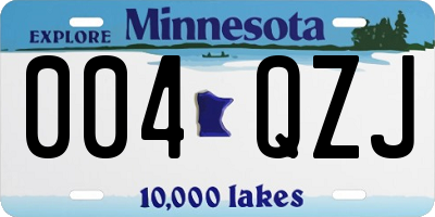 MN license plate 004QZJ