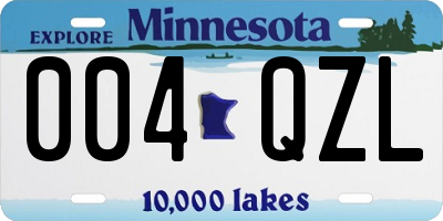 MN license plate 004QZL