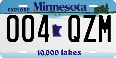 MN license plate 004QZM