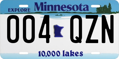 MN license plate 004QZN