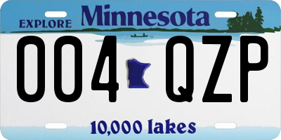 MN license plate 004QZP
