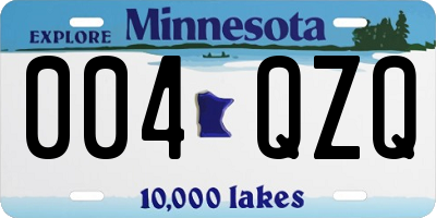 MN license plate 004QZQ