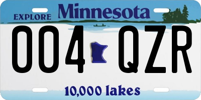 MN license plate 004QZR