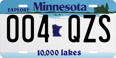 MN license plate 004QZS