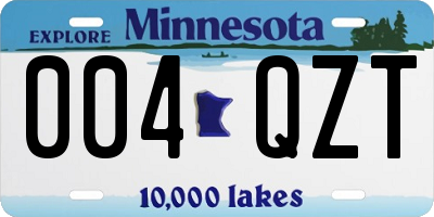 MN license plate 004QZT