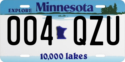 MN license plate 004QZU