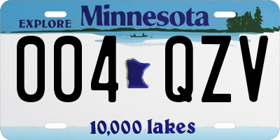 MN license plate 004QZV