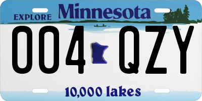 MN license plate 004QZY