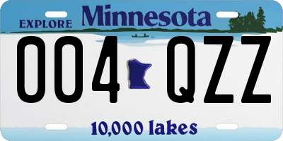 MN license plate 004QZZ