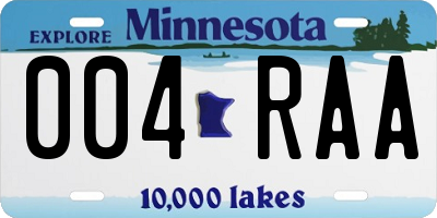 MN license plate 004RAA