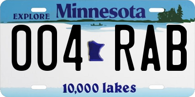 MN license plate 004RAB