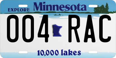 MN license plate 004RAC