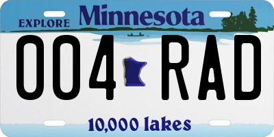 MN license plate 004RAD