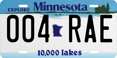MN license plate 004RAE