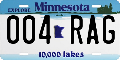 MN license plate 004RAG