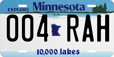 MN license plate 004RAH