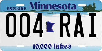 MN license plate 004RAI