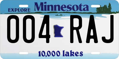 MN license plate 004RAJ