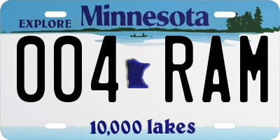 MN license plate 004RAM