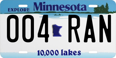 MN license plate 004RAN