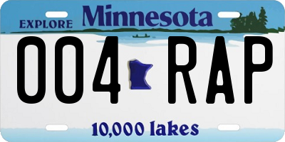MN license plate 004RAP