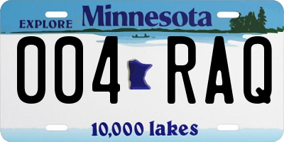 MN license plate 004RAQ