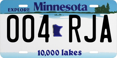 MN license plate 004RJA