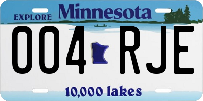 MN license plate 004RJE