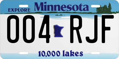 MN license plate 004RJF
