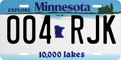 MN license plate 004RJK