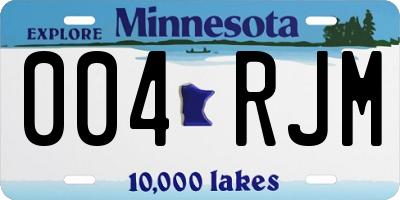 MN license plate 004RJM