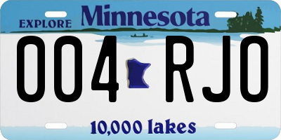 MN license plate 004RJO