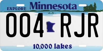 MN license plate 004RJR