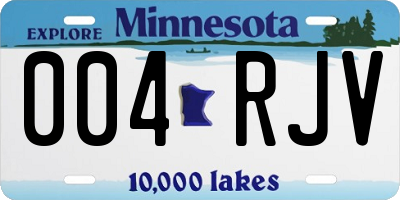 MN license plate 004RJV