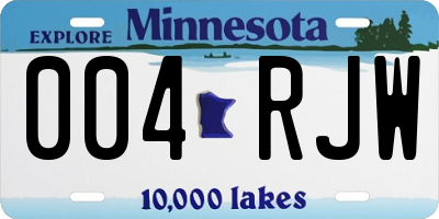 MN license plate 004RJW